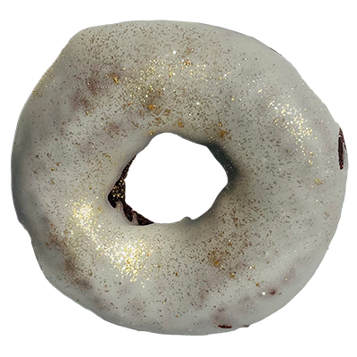 a picture of an Oliver's donut - Huckleberry